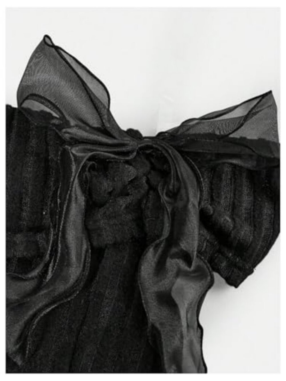 Girls Off Shoulder Ruffle Ribbed A-Line Short Dress - Picture 2 of 3